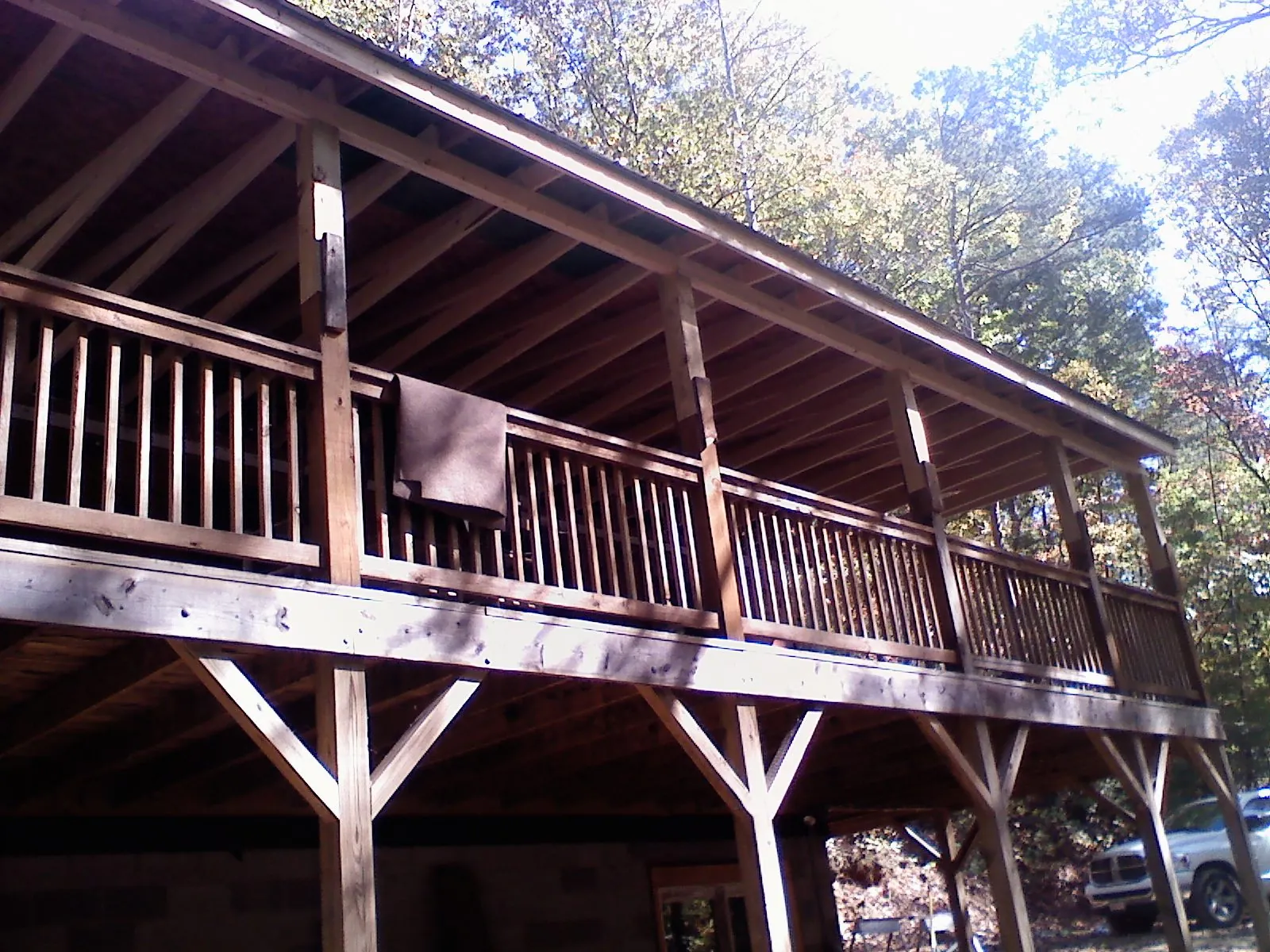 Timber framing under a new elevated porch and deck — Roof Leak Repair in Hohenwald by Roofing Brothers